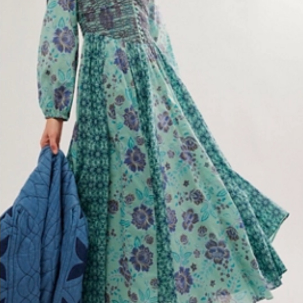 Floral Green Maxi Dress